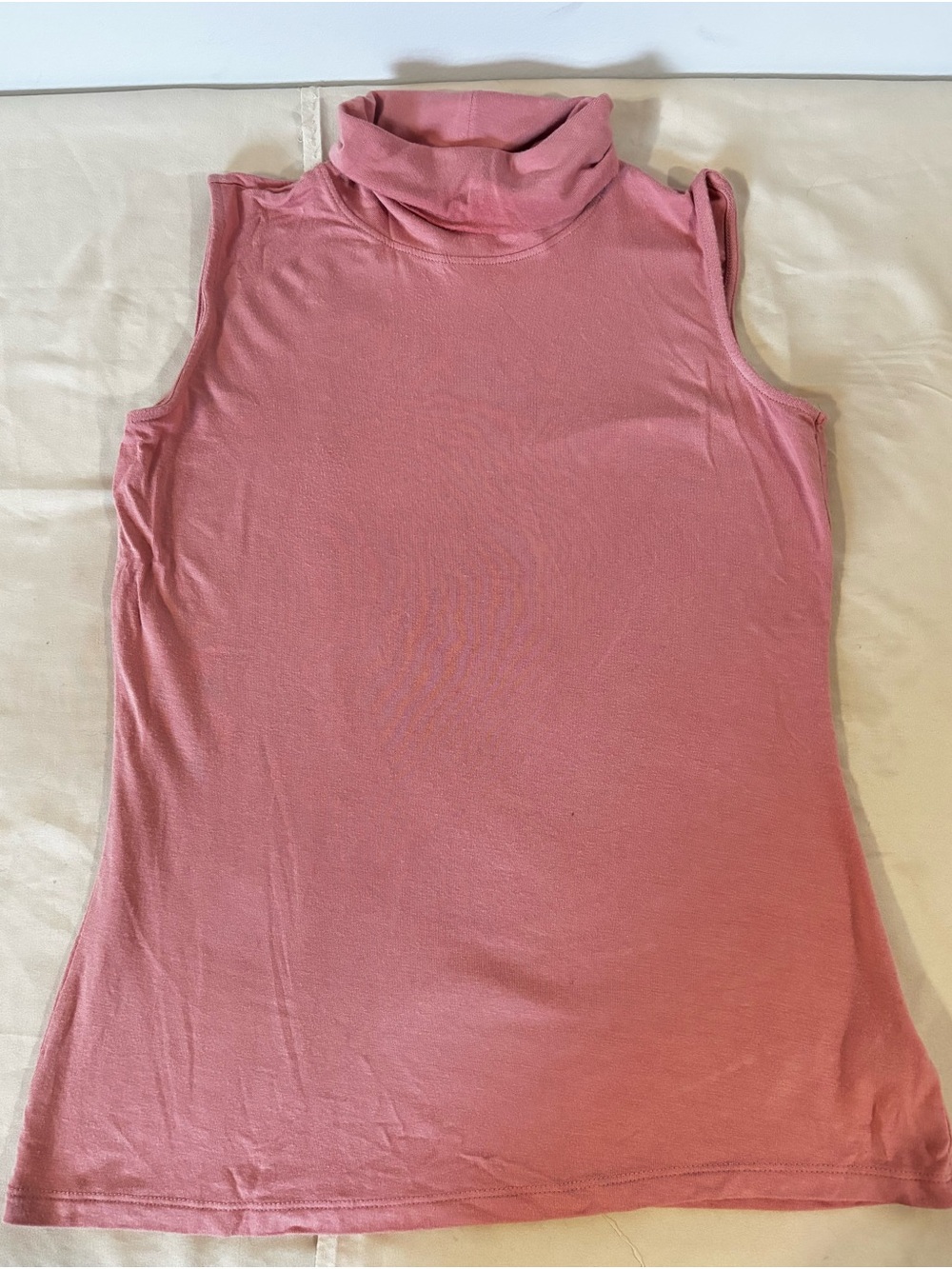 Adrienne Vittadini Sleeveless Turtleneck Top in Dusty Pink